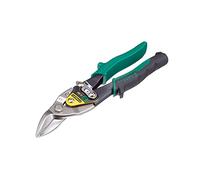 STANLEY FATMAX Tijera de Chapa Corte Izquierdo, Filos Serrados, Aleación de Acero Forjado, Mangos Bimaterial, Cortes en Aluminio, PVC, Mallas de Acero, Corte hasta 1.2mm, 2-14-564