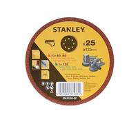 Stanley 25 discos de lija para Rotorbital ø 125mm. Grano surtido