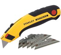 STANLEY 7-10-778 - Cuchillo universal con 5 hojas de corte, Cutter, Sistema de cambio instantáneo, Salida de cuchillas de 4 posiciones, Depósito de 5 cuchillas, Resistente, Cuerpo de acero