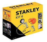 Stanley 9045717STN Inflador Ruedas Coche - Incl. Compresor Aire, bomba de Neumáticos y Manguera en Espiral 5M - Compresor de Aire Portatil Máx. 20 Barras