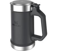 Stanley Abrebotellas clásico de cerveza de 24 onzas, tapa abatible y mango resistente con abridor de botellas integrado, taza de cerveza de acero inoxidable aislada, sin BPA, color negro 2.0