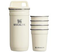 Stanley Adventure - Juego de vasos de chupito de anidación previa a la fiesta, 4 vasos de chupito en estuche de transporte de viaje, tiradores de acero inoxidable de 2 onzas, sin BPA, color crema
