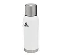 STANLEY Adventure Termo 1L - Botella Termica 1 Litro - Cantimplora Acero Inoxidable - Sin BPA - Mantiene Frío o Calor 24 Horas - Tapa Doble que Sirve de Taza - Polar White