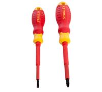 Stanley Aislamiento VDE Screwdriver Juego 2 Piezas PZ2 & Ranura 4.0mm