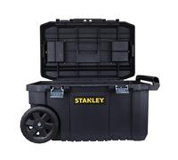STANLEY Arcón Essential con cierres metálicos, Dimensiones 34,5 x 64,5 x 40 cm, rueda de 18 cm, Asa metálica con zona de agarre de plástico, STST1-80150