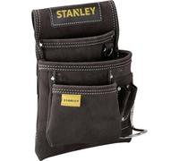 Stanley Bolsa para Clavos con Soporte para Martillo, Piel de búfalo Flexible y Duradera, múltiples Bolsillos de fácil Acceso, Reforzada con Remaches, Cosido Doble, STST1-80114