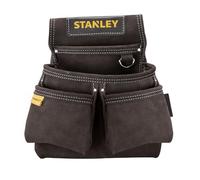 STANLEY Bolsa portaherramientas de cuero,4 bolsillos,Soporte especial para flexómetro,Doble costura,Abertura amplia para el cinturón- 30x 7x 33 cm, STST1-80116
