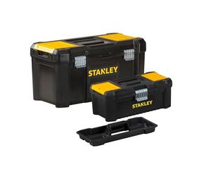 STANLEY Bonus Pack 2 Cajas de herramientas de plástico 12.5"/32cm + 19"/48cm, Cierres de metal, Asa ergonómica, Organizadores integrados en las tapas, STST1-75772