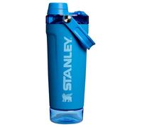 Stanley Botella Agitadora Activate, vaso agitador de acero inoxidable aislado a prueba de fugas, almacenamiento en la base y tapa giratoria, batidos de proteínas y polvo de pre-entreno, sin BPA, azul