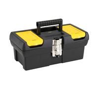 STANLEY Caja de Herramientas Milenium, Resistente Polipropileno, Bandeja Extraíble, Organizadores en Tapa, Cierres Metálicos, Asa Bimaterial, dimensiones en cm 31,8 x 17,8 x 13, 1-92-064
