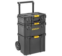 STANLEY Taller móvil 3 en 1, Compacta, Portaherramientas integrado, 80L de capacidad total, Capacidad de carga de 45 kg, Asa telescópica de 35 mm de ancho, Multicolor, STST83319-1