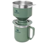 STANLEY Camp Mug Termo Café con Perfect Brew Pour Over Set - 1.5 Horas Caliente - 3 Horas Frío - Vaso Cafe para Llevar Acero Inoxidable con cafetera - Apta Para Lavavajillas - Hammertone Green