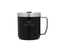 STANLEY Classic Legendary Camp Mug Termo Café 0.35L - 1.5 Horas Caliente - 3 Horas Frío - Vaso Cafe para Llevar - Apta Para Lavavajillas - Vaso Termico de Acero Inoxidable - Matte Black