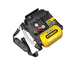 Stanley Compressor DN200/10/5 - Compresor Aire Coche 10 Bar - 5L - 180L/Min - Compresor de Aire Portatil con Asa y Correa de Transporte - Amarillo