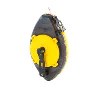 STANLEY Cordel de trazado PowerWinder 30m, caja ergonómica de ABS, rebobinado rápido 3.5 veces, gancho de acero inoxidable, manivela plegable, capacidad de polvo 45g, 0-47-460