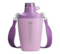 Stanley Cross Bottle - Botella de agua de viaje con correa de jacquard, tapa Tritan a prueba de fugas con popote extraíble, acero inoxidable aislado, sin BPA, lila