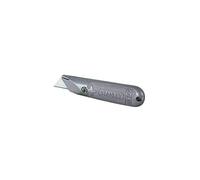 STANLEY Cuchillo 199 de Hoja Fija Metálico, Hoja Retráctil, Cuerpo de Zinc, Resorte Interno de Acero, Incluye 3 Hojas de Recambio, Longitud 140mm, 2-10-199
