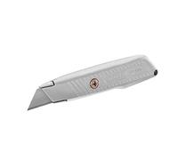 STANLEY Cuchillo de Hoja Retráctil, Robusto Estuche de Zinc, Sistema Interlock, Almacenaje de Hojas en el Mango, Incluye 3 Cuchillas de Repuesto, 0-10-299