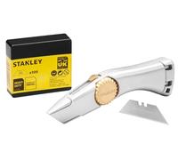Stanley Cuchillo retráctil de corte Titan de alta resistencia con 100 cuchillas de repuesto, diseño duradero y ergonómico para corte de precisión en proyectos de bricolaje, manualidades y