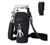 Stanley Cup Bolsa, Stanley Quencher Accesorios, Bolso Stanley Cup con Correa y Bolsillo para Teléfono, Bolsa Portabotellas de Agua, Accesorios Stanley Cup para Senderismo, Viajes, Camping, Negro