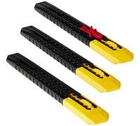 STANLEY Cúter hoja retráctil 9 mm con bloqueo deslizante pack 3, 2-10-150
