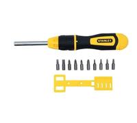 Stanley Destornillador de carraca multipuntas 0-68-010 – 10 puntas, Dynagrip, Mango bimaterial