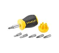 STANLEY 0-66-357 - Destornillador Multipuntas Extracorto - STUBBY, con 6 Puntas magnéticas, Almacenaje Interno, Mango Sobremoldeado, Peso 0,1 kg, Longitud 152mm