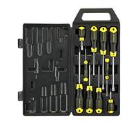 STANLEY Destornilladores Pozidriv y planos ergonómicos 10 piezas, 2-65-014 | Barra de acero cromo vanadio antioxidante, alto par, puntas magnéticas y mango ergonómico codificado por colores.