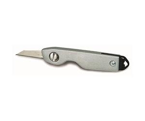 STANLEY Escalpelo de Bolsillo, con Hoja Retráctil, Cuerpo Metálico, longitud 110mm, Incluye 2 Hojas de Repuesto en su Interior, Compacto y Duradero, 0-10-598