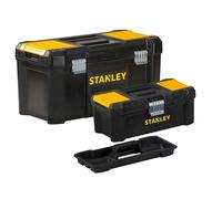 STANLEY Bonus Pack 2 Cajas de herramientas de plástico 12.5"/32cm + 19"/48cm, Cierres de metal, Asa ergonómica, Organizadores integrados en las tapas, STST1-75772