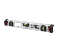 STANLEY FATMAX Nivel Magnético 60cm, Aluminio Resistente y Ligero, 3 Burbujas de Visibilidad, Precisión +/- 0,5mm, Regla Integrada, Extremos Protegidos, 1-43-554