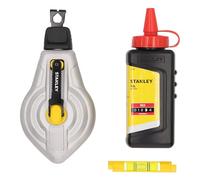 Stanley - FatMax 30m Aluminium Red Chalk Reel Kit and Line Level, STHT47612-0