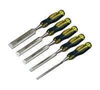 Stanley – Juego de cinceles Dynagrip B/E, 5 piezas, borde biselado, espiga pasante