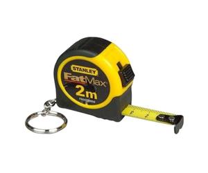 STANLEY FATMAX cinta métrica llavero 2 m compacta Tylon, FMHT1-33856 | Ancho de Hoja de 13 mm, Precisión de clase II, gancho Tru-Zero, 90 cm de alcance, revestimiento de Hoja Tylon Duradero