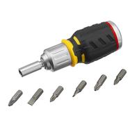 STANLEY FATMAX FMHT0-62688 Destornillador con 6 puntas intercambiables FatMax Range, Mecanismo de carraca de 40 dientes, Ángulo de carraca de 9°, 3 posiciones de carraca, Mango bimaterial