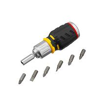 STANLEY FATMAX FMHT0-62688 Destornillador con 6 puntas intercambiables FatMax Range, Mecanismo de carraca de 40 dientes, Ángulo de carraca de 9°, 3 posiciones de carraca, Mango bimaterial