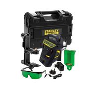 STANLEY FATMAX FMHT1-77356 - Trazador de Líneas Láser X3G, 3 x 360° en Color Verde, Visible a 4 Veces la Distancia, Precisión de +/-3mm a 10m, Resistente al Agua, Batería de Larga Duración