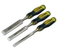 STANLEY FatMax Formones de Cantos Biselados, Juego de 3, Acero EN31