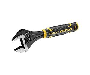 STANLEY FATMAX Llave Inglesa Ajustable 200mm, Bimaterial, Apertura Rápida, Métricas y Pulgadas, Orificio para Colgar | Mandíbulas Paralelas en Ángulo de 15°, FMHT13126-0