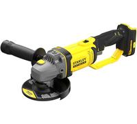STANLEY FATMAX Mini Amoladora V20 Litio 18V, disco de 125mm, diseño compacto y ergonómico, velocidad 9000 rpm, empuñadura lateral 3 posiciones, sin cargador ni batería, SFMCG400B-XJ