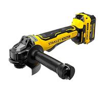 STANLEY FATMAX Mini Amoladora V20 Litio 18V, motor sin escobillas, Velocidad 8000 rpm, 3 posiciones de mango, Incluye: maletín, 2 baterías 4Ah, cargador 2Ah, empuñadura lateral, SFMCG700M2K-QW