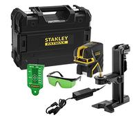 STANLEY FATMAX Nivel láser verde de cruz 2 puntos, alcance 30m (50m con detector), precisión ±0.3mm/m, base magnética, carcasa IP54, batería recargable, incluye accesorios, FMHT77597-1