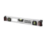 STANLEY FATMAX Nivel Magnético 60cm, Aluminio Resistente y Ligero, 3 Burbujas de Visibilidad, Precisión +/- 0,5mm, Regla Integrada, Extremos Protegidos, 1-43-554
