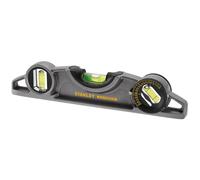 STANLEY FATMAX Nivel Torpedo FatMax ProTM de 25cm con Base Magnética, Construcción en Aluminio, Ligero y Preciso para Mediciones en el Trabajo y en Casa, 0-43-609