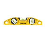 STANLEY FATMAX Nivel Torpedo magnético, Longitud 22 cm, cuerpo de aluminio, 3 burbujas, precisión de 0.5 mm/m, base magnética en V para tubos, 0-43-603