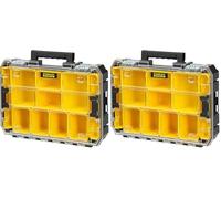 STANLEY FATMAX Organizador con Tapa Transparente PRO-STAK, Compartimentos Extraíbles, Conexión Modular, Cierres Laterales, Tapa Resistente a Impactos, FMST82967-1 (Paquete de 2)