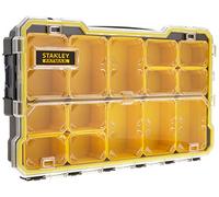 STANLEY FATMAX Pro Organizador poco profundo 2/3, FMST1-75779 | Tapa transparente duradera, cierres laterales, resistente al agua y polvo y combinaciones versátiles.