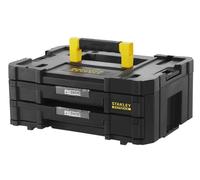 STANLEY FATMAX Cajonera Doble PRO-STAK IV, , Cuerpo de Polipropileno, 2 Cajones Modulares, Apilable, Divisores Extraíbles, Asa Bimaterial, Volumen 8L, FMST1-71969
