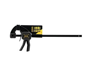 STANLEY FATMAX Sargento Monomanual M, Capacidad 300mm, Fuerza 45kg, Trabajo de Precisión, Zapatas Protectoras Desmontables, Ranura en V para Tubo, Carril de Acero, FMHT0-83233