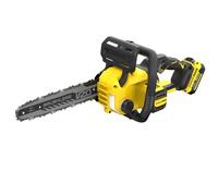 STANLEY FATMAX SFMCCS730M1-QW - Motosierra inalámbrica (18 V, longitud de la espada de 30 cm, motor sin escobillas, con 2 empuñaduras y protección de la mano, adecuada para trabajos de madera y jardín